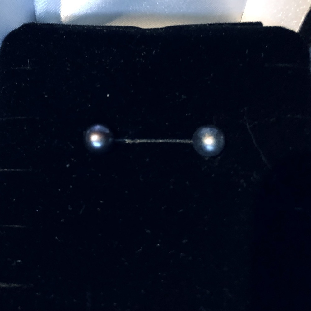 Genuine Black Pearl Earrings